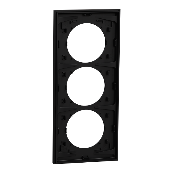 Odace - plaque de finition 3 postes entraxe spécifique 57mm - noir onyx