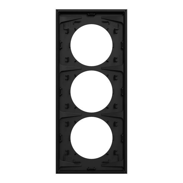Odace - plaque de finition 3 postes entraxe spécifique 57mm - noir onyx