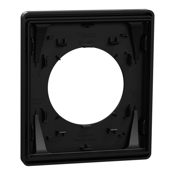 Odace architecte - plaque de finition 1 poste - couleur noir onyx