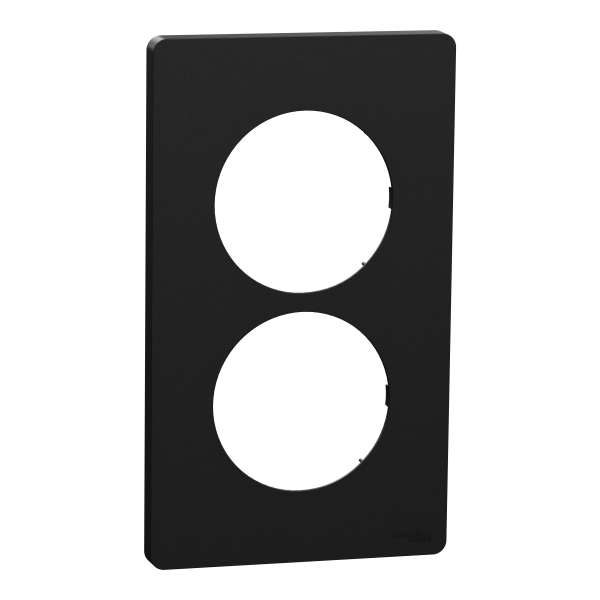 Odace architecte - plaque 2 postes entraxe spécifique 57mm - noir onyx