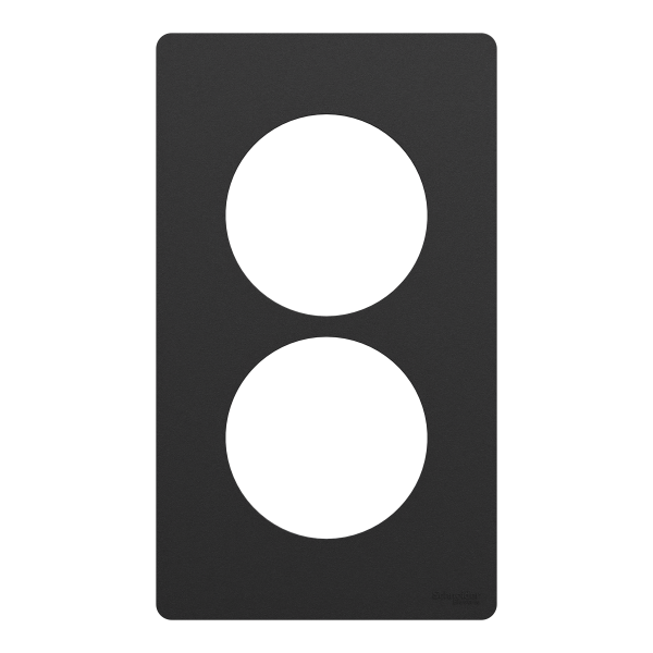 Odace architecte - plaque 2 postes entraxe spécifique 57mm - noir onyx