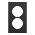Odace architecte - plaque 2 postes entraxe spécifique 57mm - noir onyx