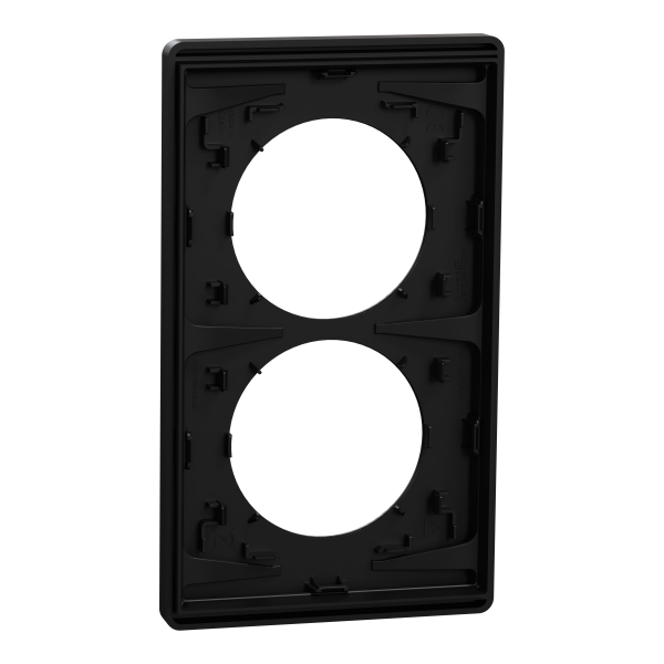 Odace architecte - plaque 2 postes entraxe spécifique 57mm - noir onyx