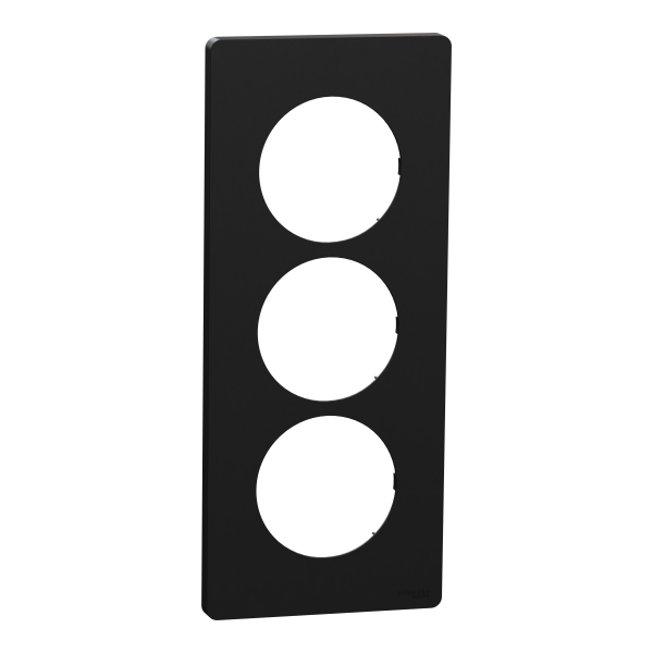 Odace architecte - plaque 3 postes entraxe spécifique 57mm - noir onyx