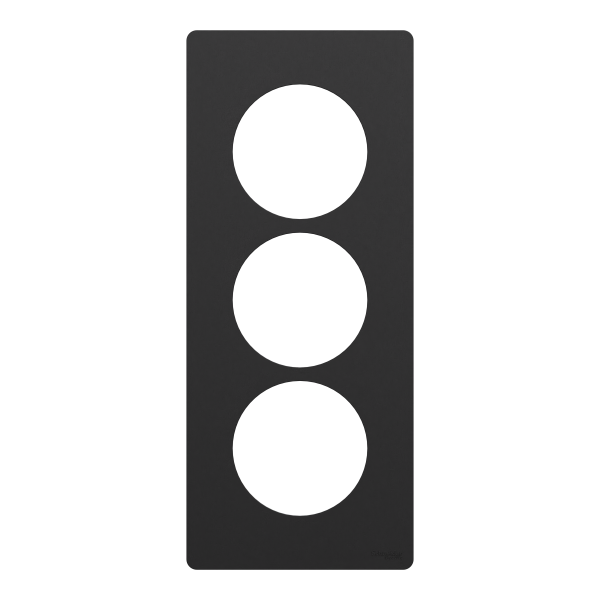 Odace architecte - plaque 3 postes entraxe spécifique 57mm - noir onyx
