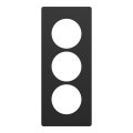 Odace architecte - plaque 3 postes entraxe spécifique 57mm - noir onyx