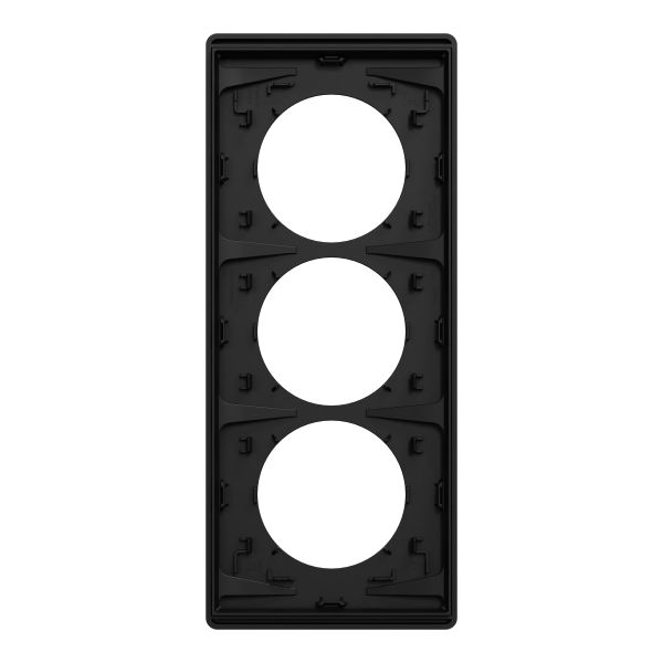 Odace architecte - plaque 3 postes entraxe spécifique 57mm - noir onyx