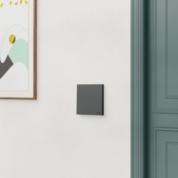 Odace intégral - enjoliveur et plaque - pour vv ou poussoir simple - noir onyx