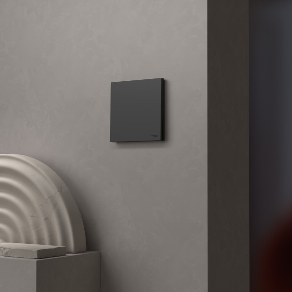 Odace intégral - enjoliveur et plaque - pour vv ou poussoir simple - noir onyx