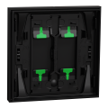 Odace intégral - enjoliveur et plaque - pour vv ou poussoir double - noir onyx