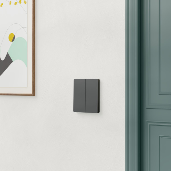 Odace architecte intégral - enjo et plaque - pour vv ou bp double - noir onyx