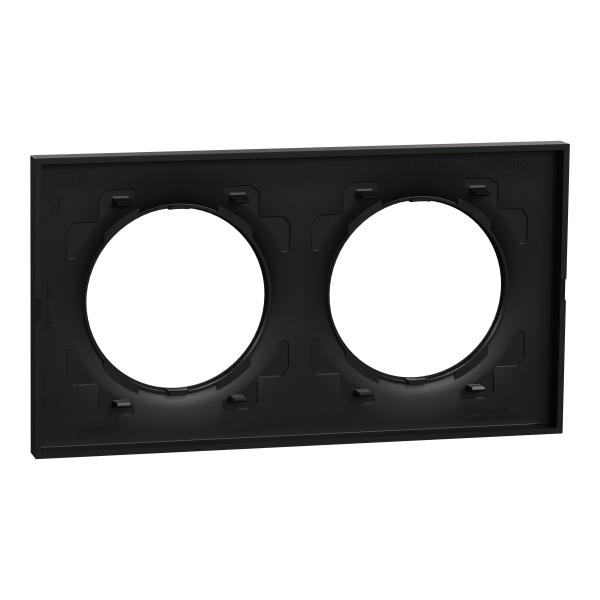 Odace origine - plaque de finition 2 postes - couleur noir
