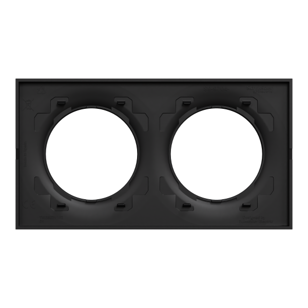 Odace origine - plaque de finition 2 postes - couleur noir