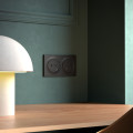 Odace origine - plaque de finition 2 postes - couleur noir