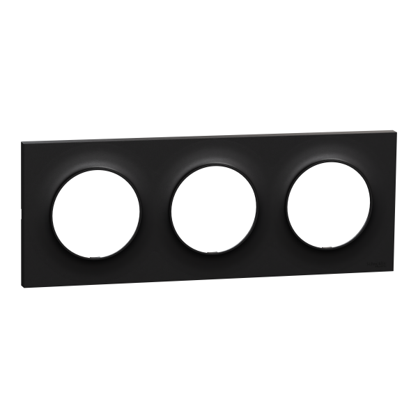 Odace origine - plaque de finition 3 postes - couleur noir