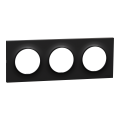 Odace origine - plaque de finition 3 postes - couleur noir