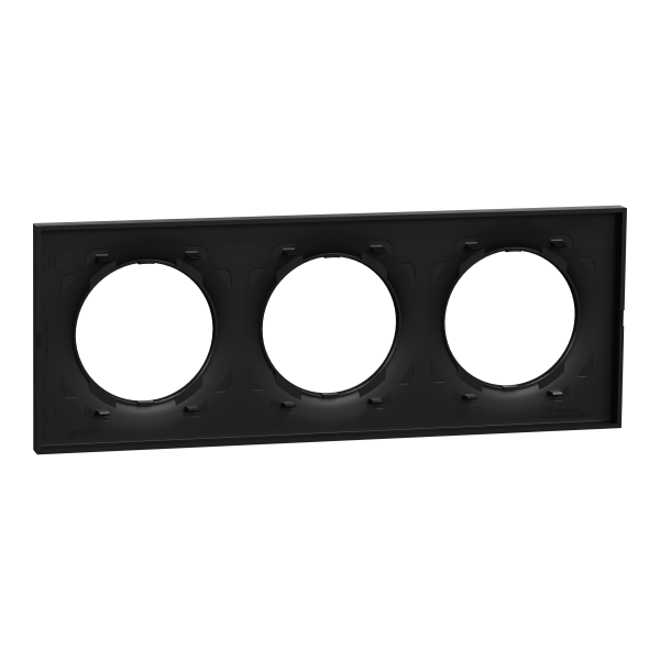 Odace origine - plaque de finition 3 postes - couleur noir