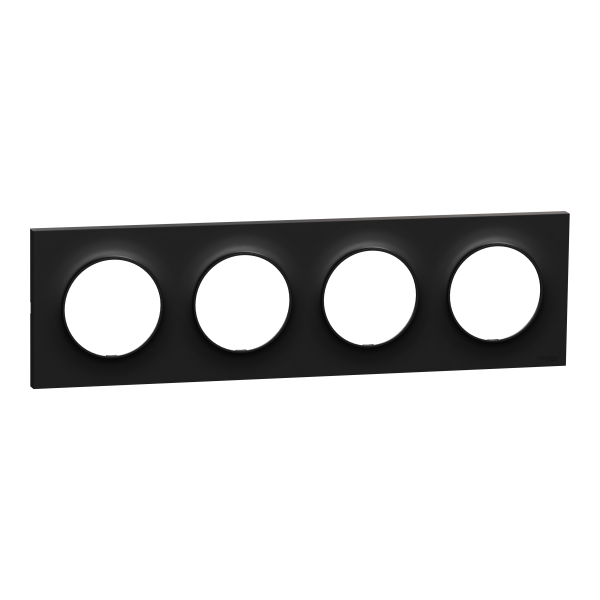 Odace origine - plaque de finition 4 postes - couleur noir