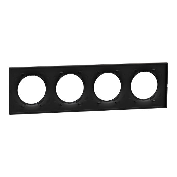 Odace origine - plaque de finition 4 postes - couleur noir