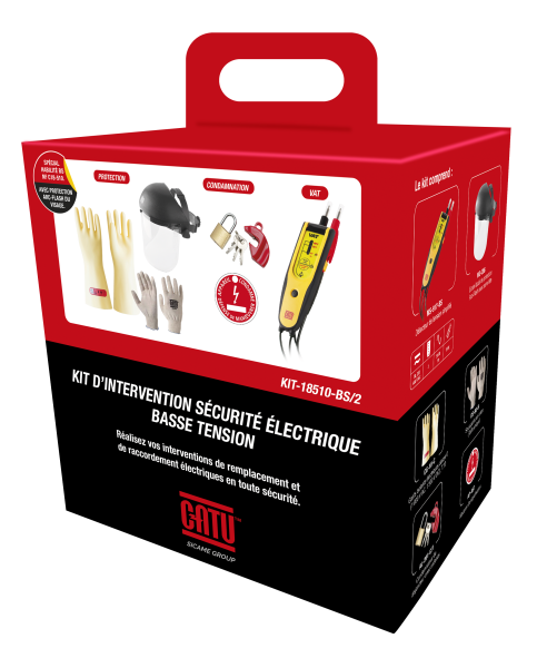 Kit interventions électriques bt, nf c18-510 br, be, bc, b1, avec écran facial. - Catu - KIT18510BR