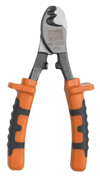 Pince coupe-câbles isolée bi-matière. Longueur 160 mm. Coupe ø 5 cuivre et alu - Catu - MO72200