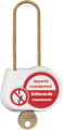 Cadenas blanc anse 70mm diamètre 4mm clé à définir -"appareil condamné". - Catu - AL240SB00