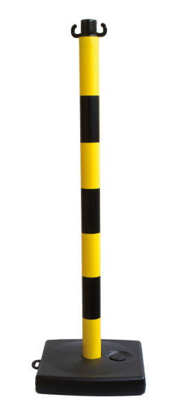 Balise pvc de signalisation "support de chaine" socle à lester jaune et noir - Catu - AL322