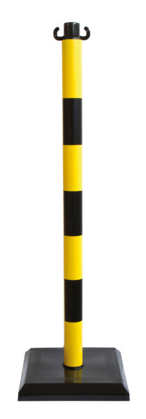 Balise pvc de signalisation "support de chaine" socle lestée jaune et noir - Catu - AL324