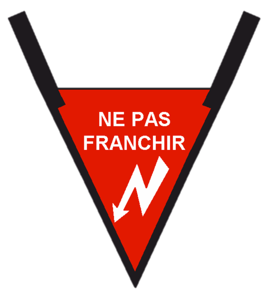 Fanion de signalisation triangulaire " ne pas franchir". - Catu - AL50