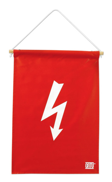 Fanion de signalisation rectangulaire de danger electrique pictogramme eclair. - Catu - AL53