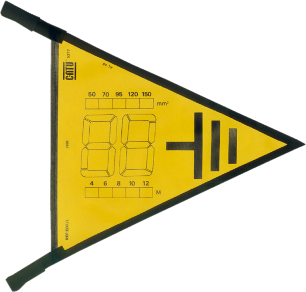 Fanion de signalisation triangulaire « grounding » avec velcro et œillets. - Catu - AL60