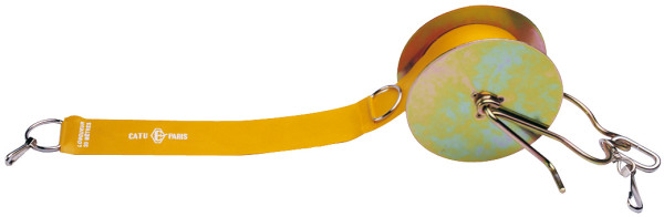 Ruban de délimitation en textile avec dévidoir. 20mx50mm. Jaune. - Catu - AL63A