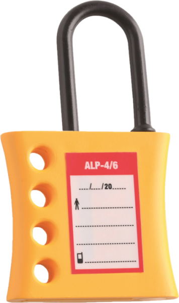 Condamnateur multiple plastique 4 trous, anse rigide ø 6 mm. 108 x 62 x 12 mm. - Catu - ALP46