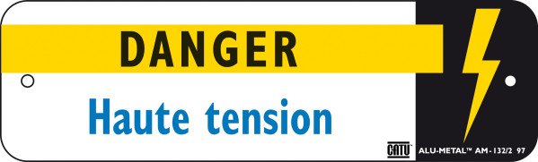 Affiche alumétal de signalisation "danger haute tension". - Catu - AM1322