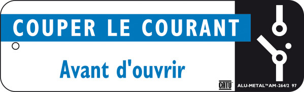 Affiche alumétal d'avertissement "couper le courant". - Catu - AM2642