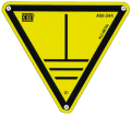 Pancarte triangulaire en aluminium  pour identification de la terre 100mm. - Catu - AM344