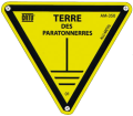 Plaque alumétal de signalisation "terre des paratonnerres" 100 mm. - Catu - AM350