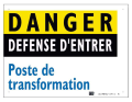 Affiche alumétal "danger poste de transformation". - Catu - AM61