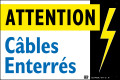 Plaque alumétal de signalisation "attention cables enterrés" 300 x 200 mm - Catu - AM63