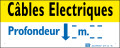 Plaque alumétal de signalisation "cables électriques profondeur" 200 x 80 mm. - Catu - AM64