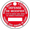 Macaron de consignation. Matière plastique, fond rouge. - Catu - AP468
