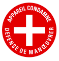 Macaron pvc de signalisation "appareil condamné" ø 60 mm. Code enedis : 3700104. - Catu - AP469