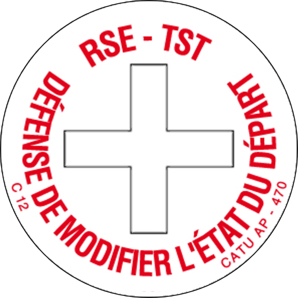 Macaron pvc spécial tst de signalisation "défense de modifier" ø 33 mm. - Catu - AP470