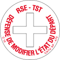 Macaron pvc spécial tst de signalisation "défense de modifier" ø 33 mm. - Catu - AP470