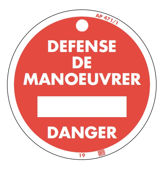 Macaron pvc de signalisation "danger" ø 100 mm. - Catu - AP4711
