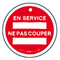 Macaron pvc de signalisation "en service" ø 100 mm. - Catu - AP4731