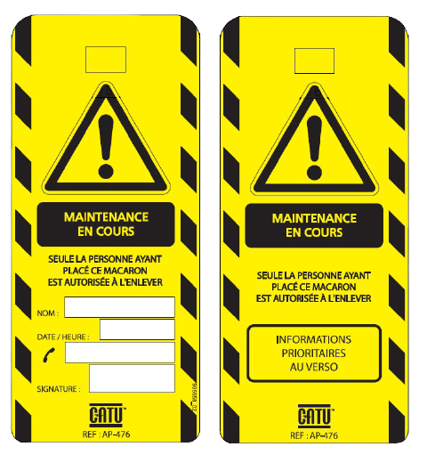 Affichette en pvc de signalisation "maintenance en cours" 170 x 75 mm. - Catu - AP476