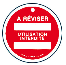 Macaron pvc de signalisation "a réviser" ø 100 mm. - Catu - AP4781