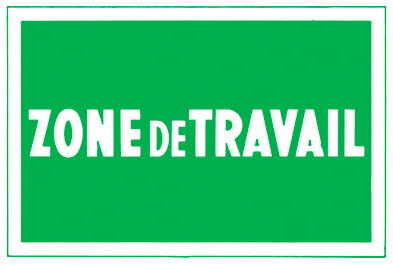 Affiche plastique "limite de zone de travail" 300 x 200 mm.  Enedis : 3700182. - Catu - AP6203