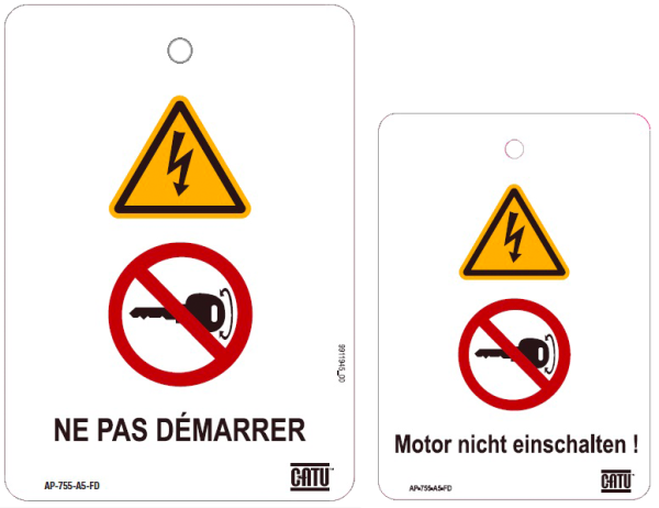 Lot 5 affiches signalisation  "ne pas demarrer" - Catu - AP755A5FD